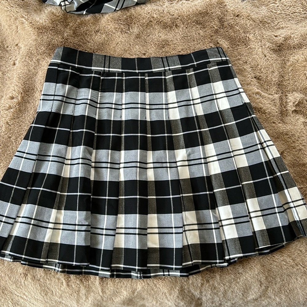 Plaid Pleated Skirt